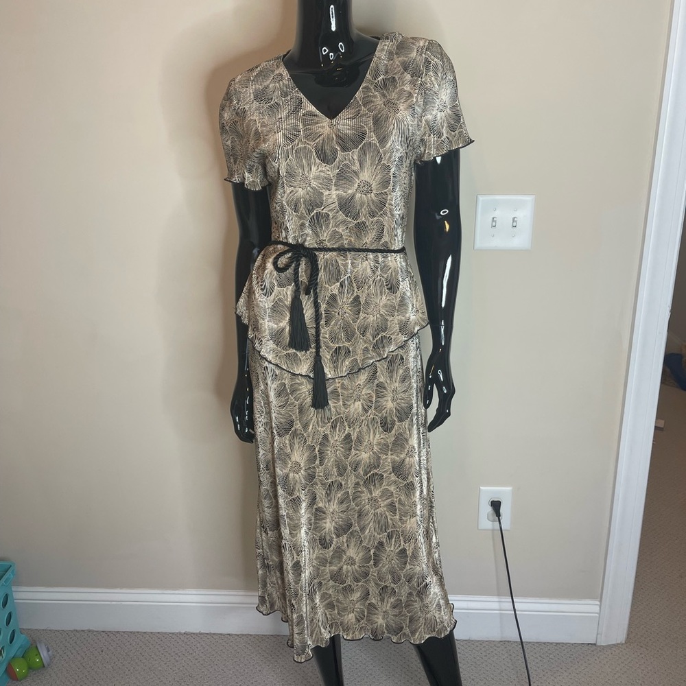 Vintage black and tan dress